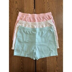 The Children's Place Girls Knit Shorts XXL 16 Pink White Blue Cotton Stretch Set